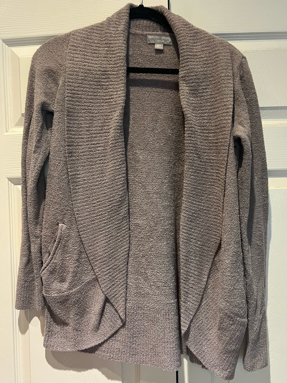Barefoot Dreams Gray Open-Front Shawl Collar Cardigan